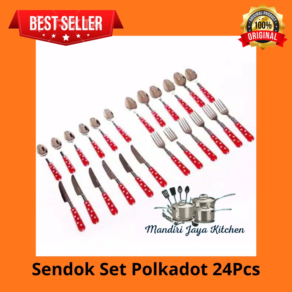 Sendok Makan Set Polkadot 24pcs