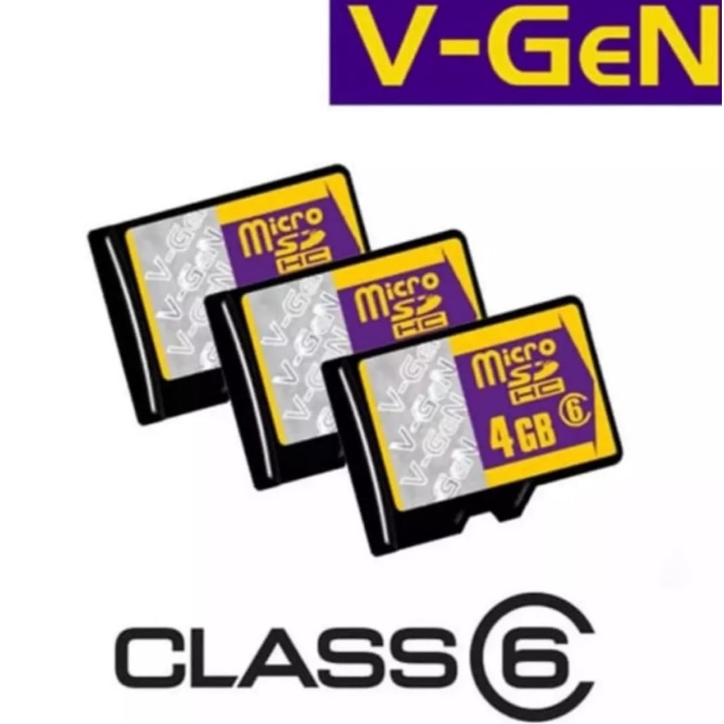 MEMORY CARD / MICRO SD / MICRO SDHC 4GB V-GEN CLASS 6 48MB/s - MEMORY MICRO SD V-GEN 4GB-ORIGINAL