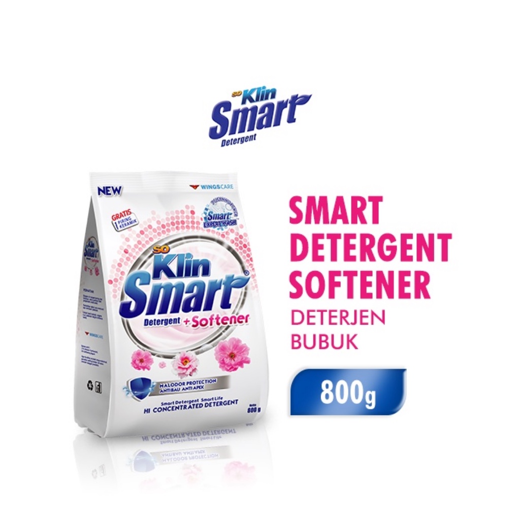 SO KLIN SOKLIN SMART DETERGENT + SOFTENER 800gr (Gratis 1 piring keramik)