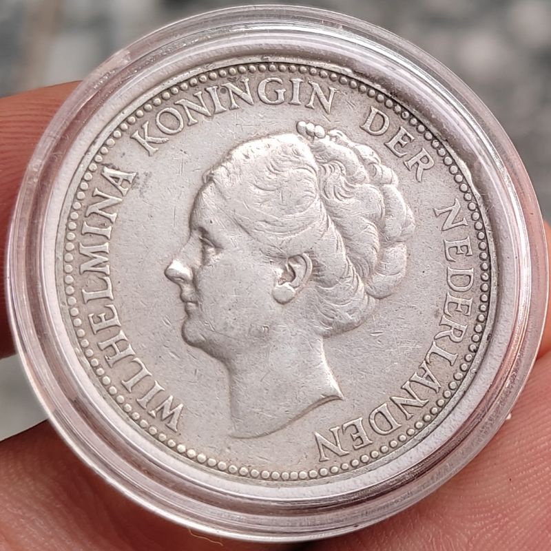 Uang Koin Perak Kuno 1 Gulden Wilhelmina Tahun 1922 Rare Silver Coin