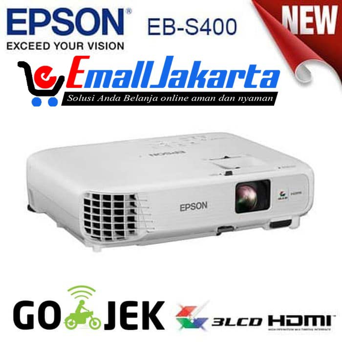 Projector Epson EB-S400 Proyektor EBS400 S400 3LCD SVGA 3200 Ansi Lumens Garansi Resmi