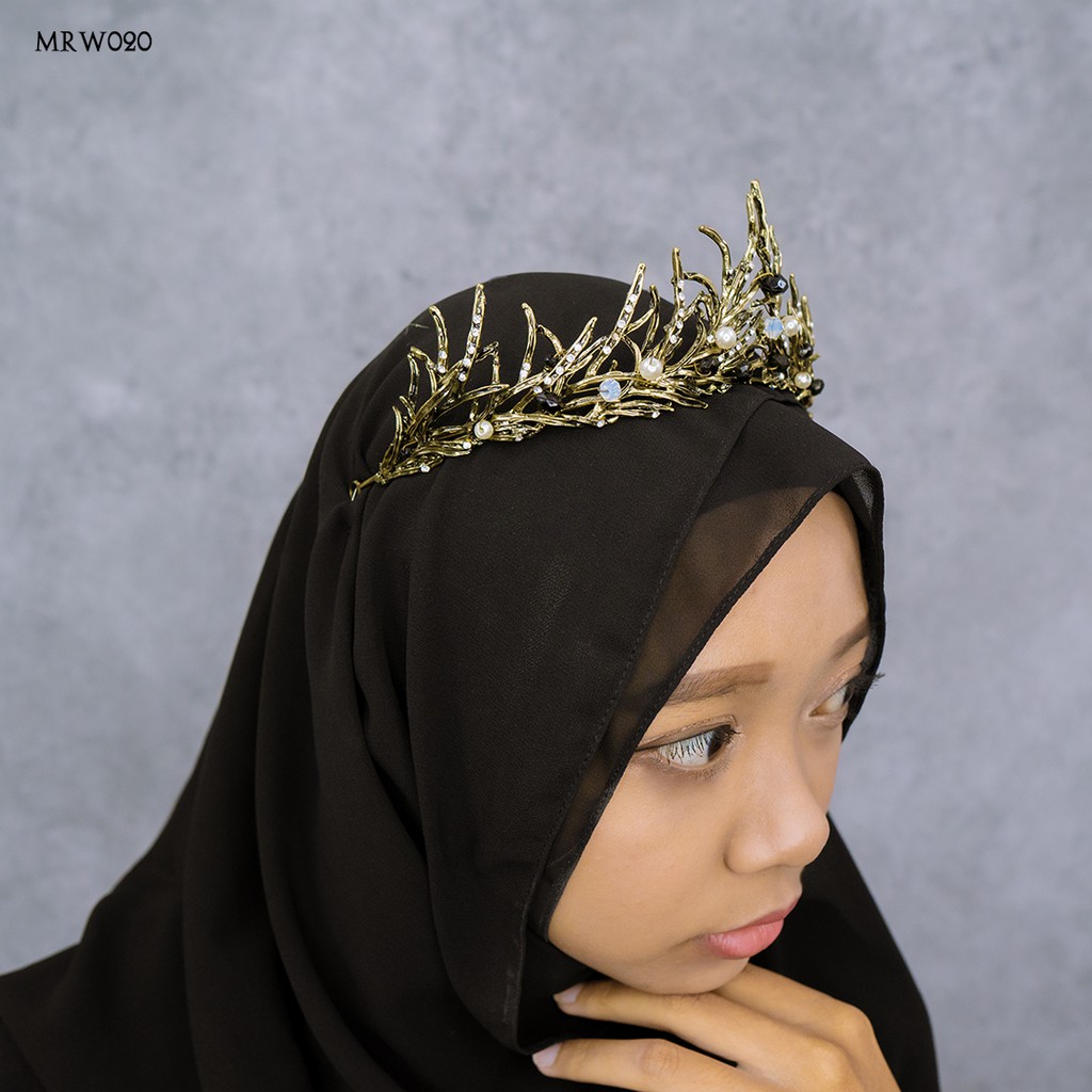 [READY STOCK] MAHKOTA PESTA BRIDAL SHOWER AKSESORIS PENGANTIN BLACK MRW020