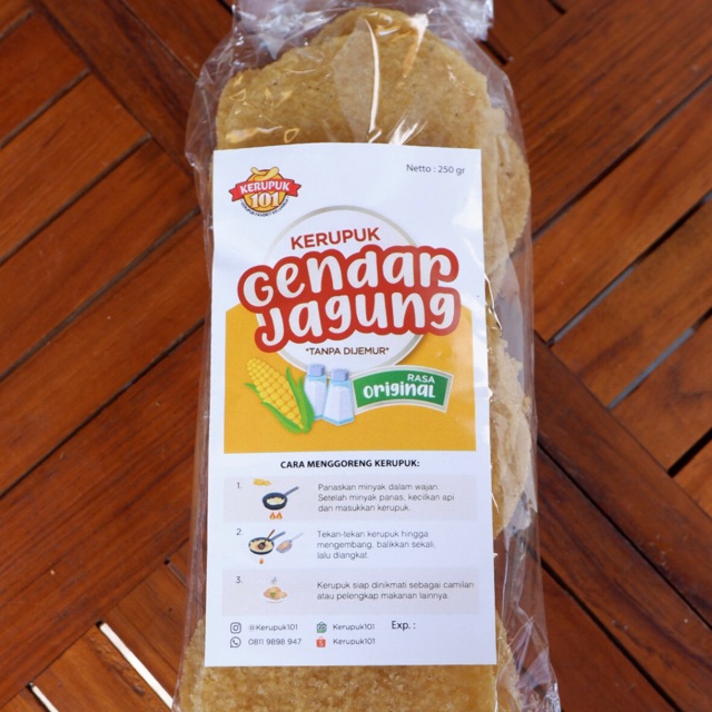 

Kerupuk Gendar Jagung Mentah 250 gr