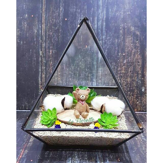 Terrarium Cotton Flower Artificial Succulent Decor Terarium Bunga Kapas Sukulen