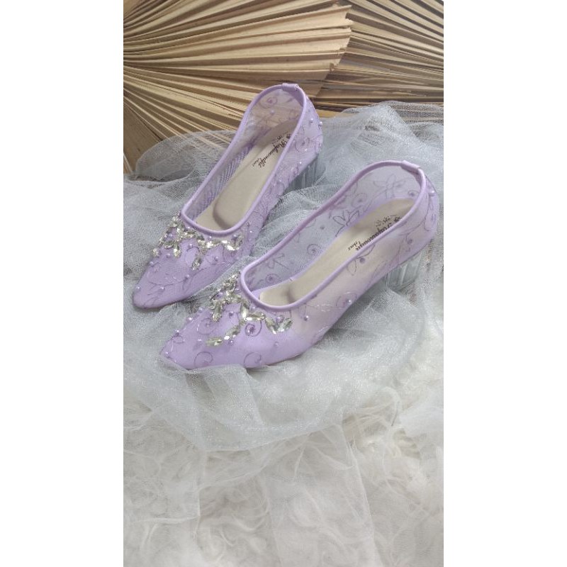 sepatu merrisa Lilac diamont 5cm