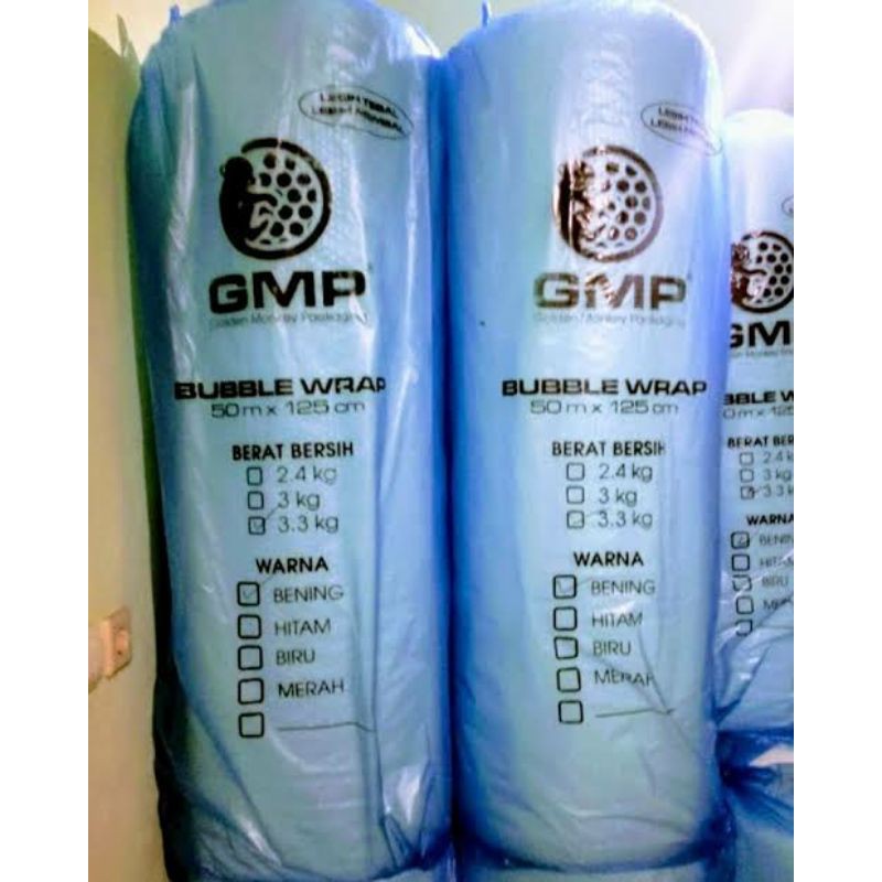 

BUBBLE WRAP TEBAL WARNA PUTIH Merk GMP 125cm x 50M Berat 3,3kg