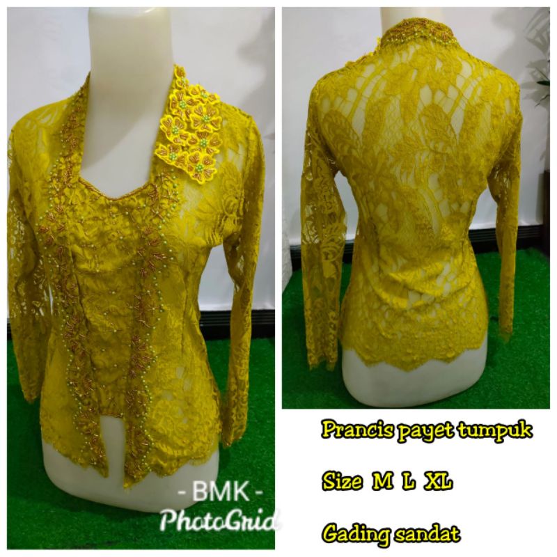 Kebaya Jadi Brokat Prancis Payet Tumpuk Terbaru Super Mewah Slim and Fit