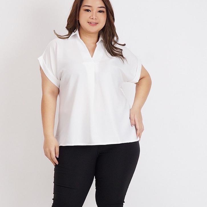 Miliki - BAJU BLOUSE BLUS ATASAN WANITA JUMBO BIG SIZE LD 120cm XXL XXXL 05 BAJU KERJA KANTOR PESTA 