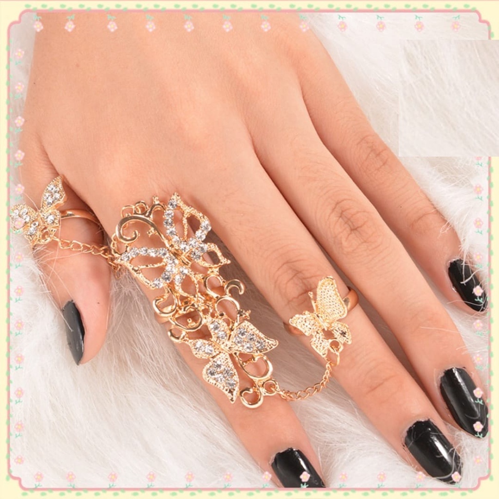 Cincin sambung Kupu Kupu Bisa Disesuaikan Butterfly Ring Adjustable