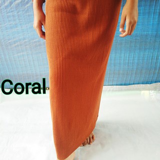 rajut premium, rok span rajut, rok rajut, rok knit rajut premium ALLSIZE BY GALLERAJ-CORAL/MERAHBATA
