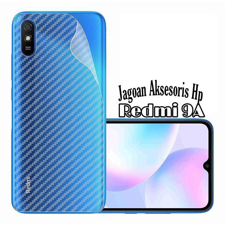 GARSKIN Sticker Carbon Redmi 9A 6.53 Inchi Skin Carbon Transparan Fiber Protection Back Sticker Carb