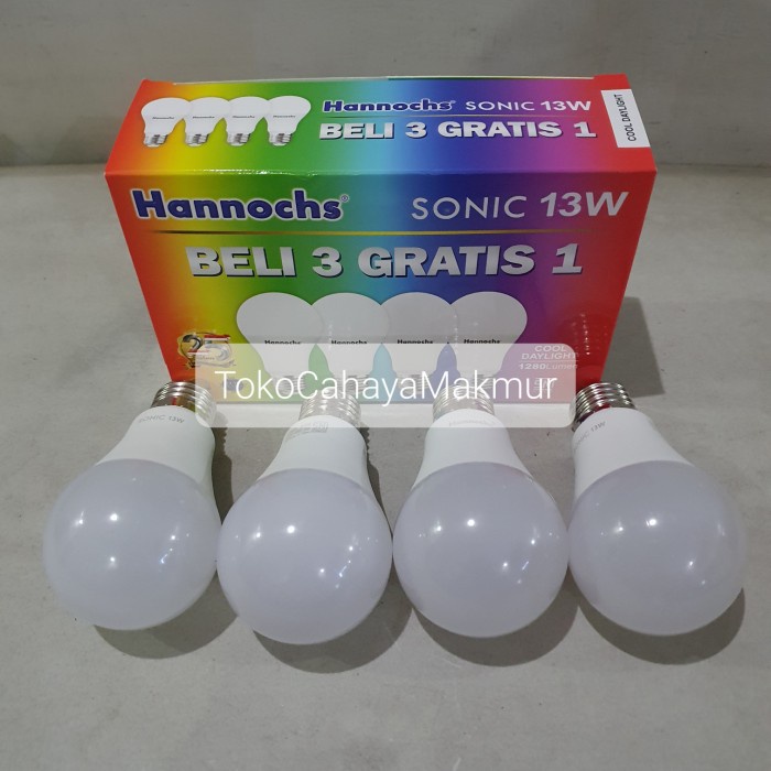 PAKET ISI 4Pcs Lampu Bohlam LED Sonic 13w 13watt Hannochs 1 DUS 20Kotak 80Pcs