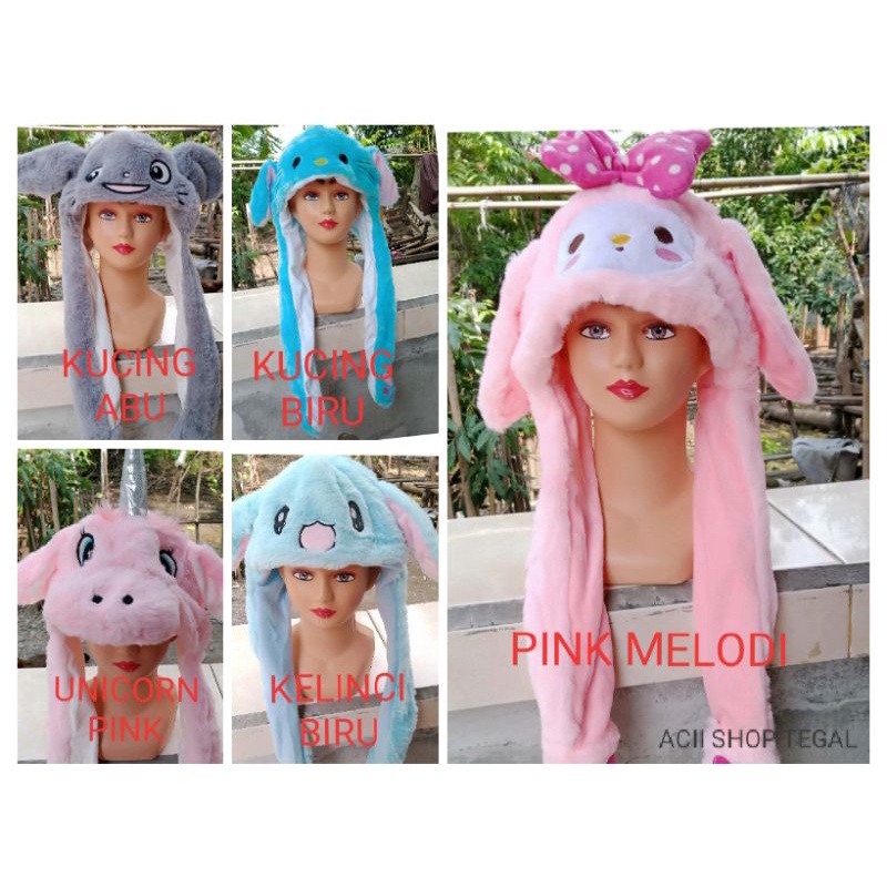 BUNNY HAT LED/NO LED //TOPI TIKTOK VIRAL MURAH