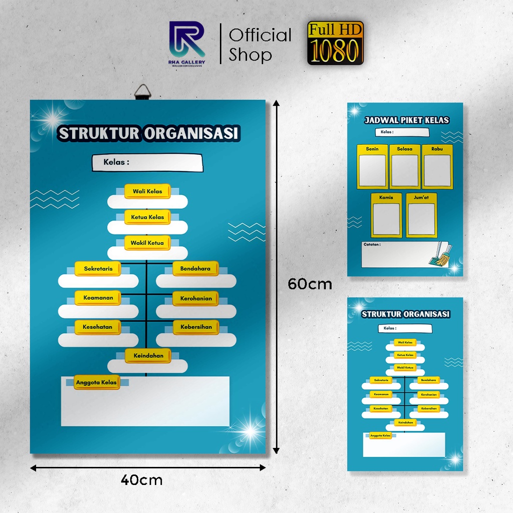 Jual Hiasan Dinding Sekolah Struktur Organisasi Jadwal Piket Ukuran