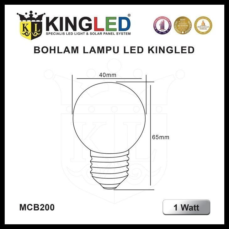 (BISA COD) KINGLED LAMPU BOLA LED 1 WATT/BULB LED 1 WATT - WARNA WARM WHITE KODE 1272