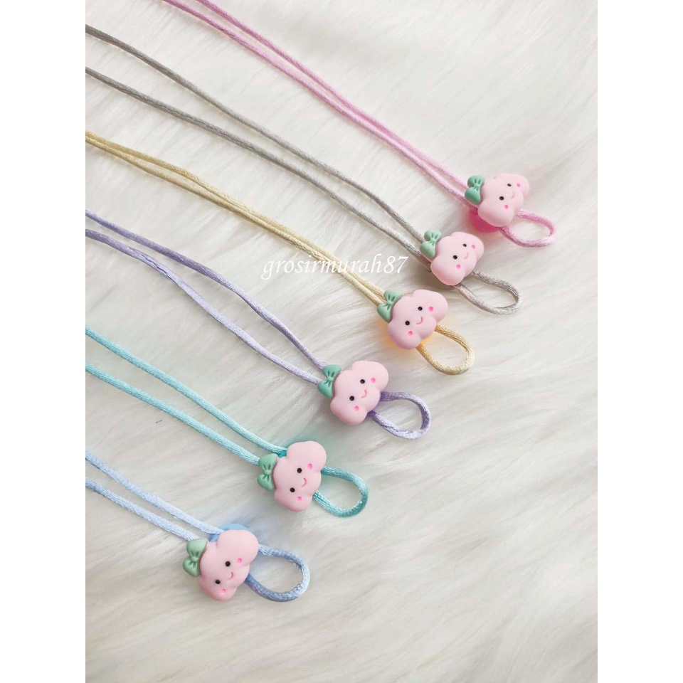 Tali masker anak dewasa motif awan pink lanyard kalung masker wanita non elastis ready