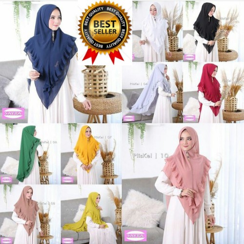 Khimar hijab syari  jilbab instan kerudung PLISKET CERUTTY BABYDOLL