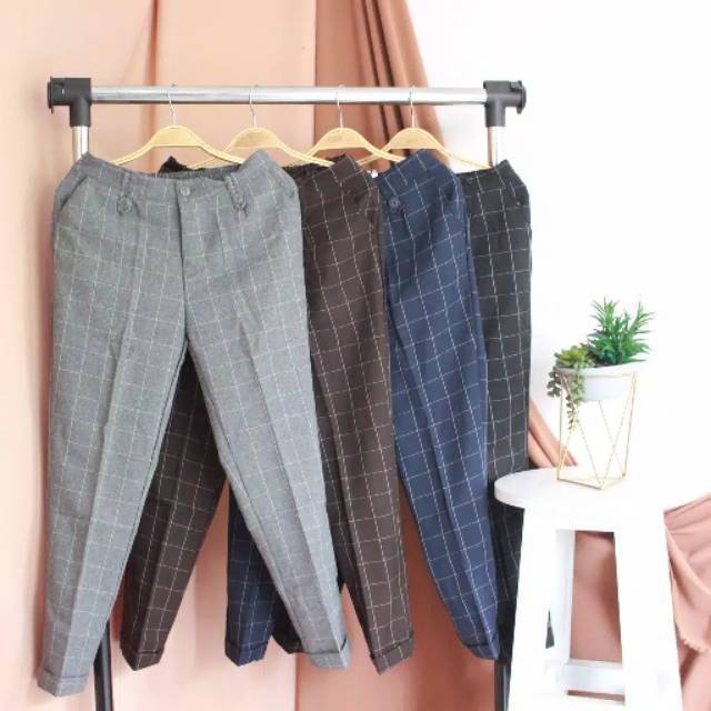 CELANA FLANEL KOTAK KOTAK //zara pant's kekinian / CELANA KOTA SQUARE TERLARIS