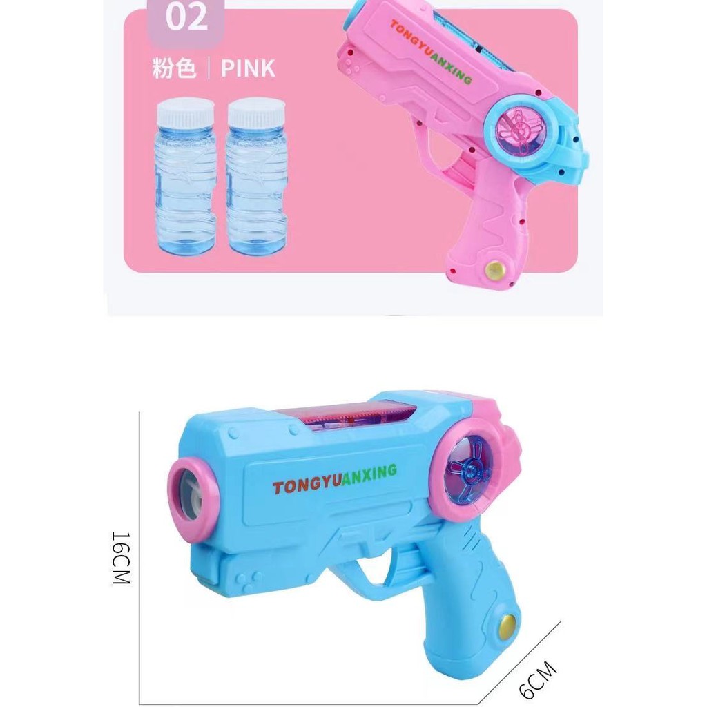 mainan bubble gun pink blue