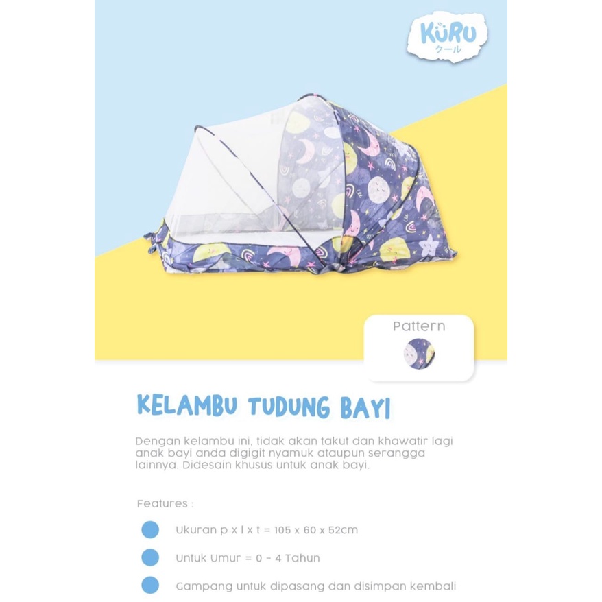 KURU Baby Mosquito Net Kelambu Anti Nyamuk Tudung Lipat Kojong KRT1 mbs