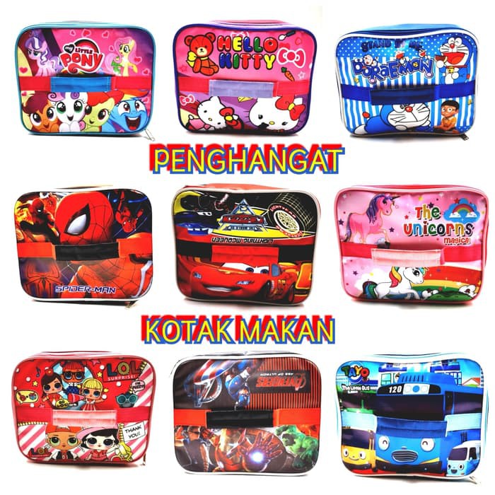 Tas bekal tempat makan alumunium foil (penghangat) kualitas import karakter anak