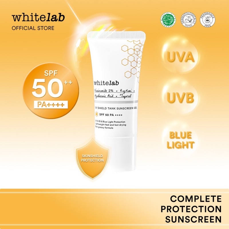 Whitelab UV Shield Tank Sunscreen Gel SPF 50++ PA++++•Sunscreen Whitelab