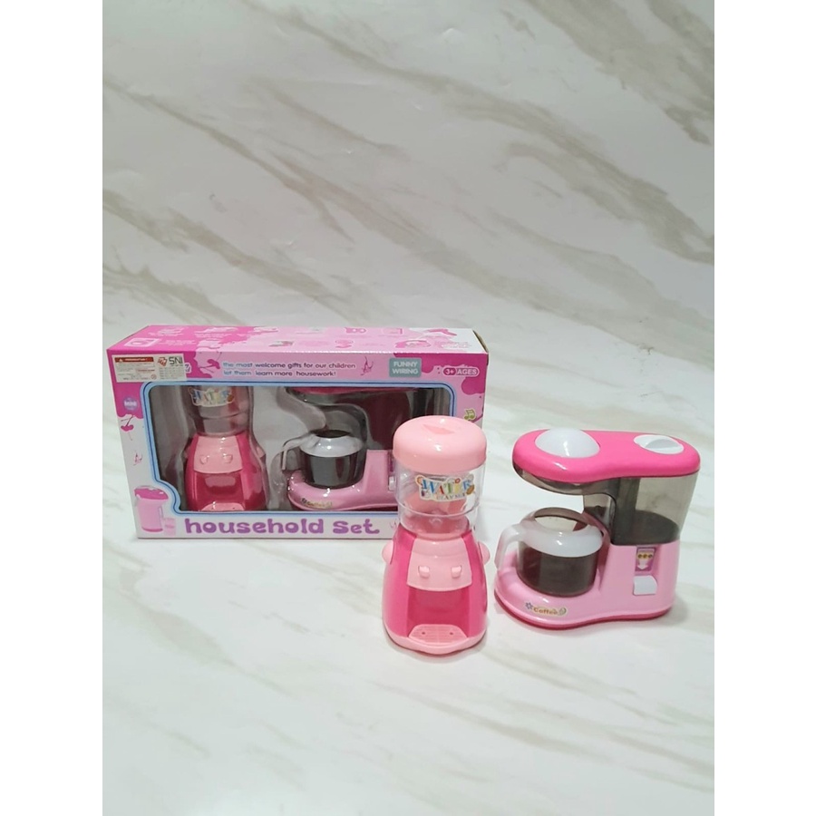 Mainan Anak Perempuan HouseHold Set ( Dispenser &amp;Coffee Marker)