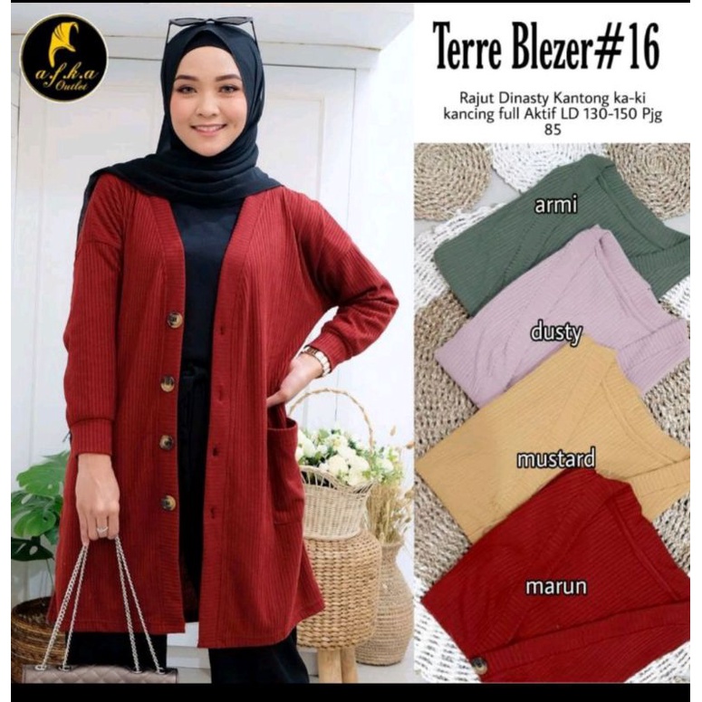 BLAZER RAJUT TERRE WANITA PREMIUM CARDY // KARDIGAN WANITA // BLAZER CEWE // BLAZER CARDY