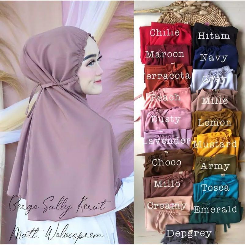 jilbab bergo aishah kerut muka diamon