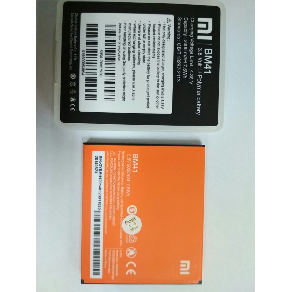 Baterai Xiaomi Redmi 1s,xiaomi hongmi/Bm41, BM-41 Original 100%