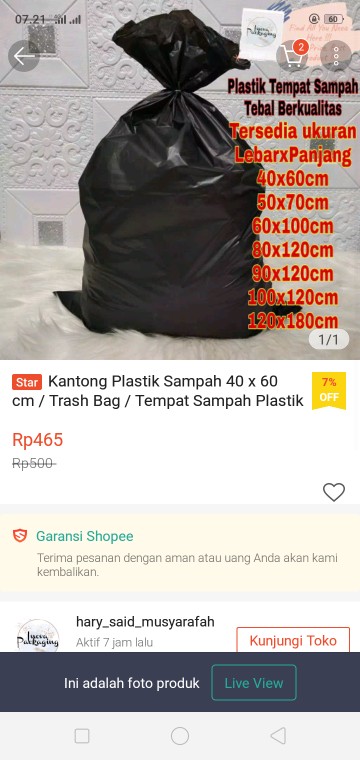 Kantong Plastik Sampah 50 X 70 Cm / Trash Bag / Tempat Sampah Plastik