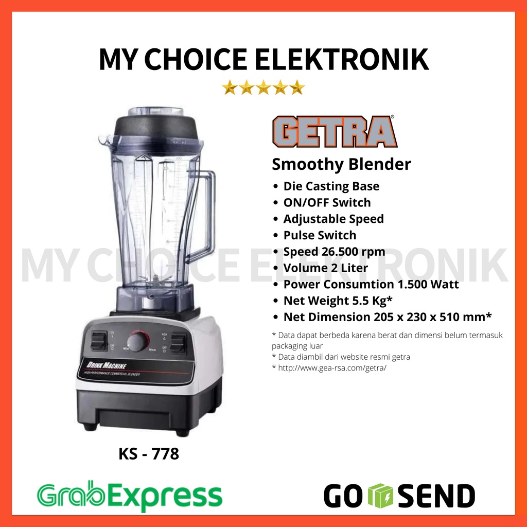 GETRA Heavy Duty Blender KS-778