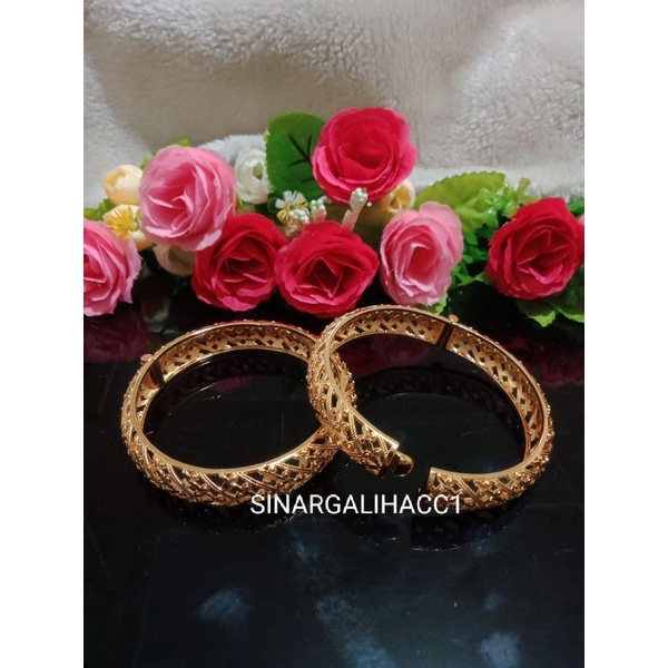 perhiasan xuping mewah gelang cantik lapis mas 24 karat