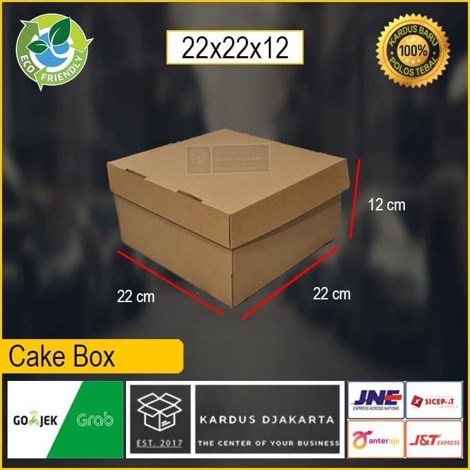 

Cake Box / Kardus / Kotak Kue Uk. 22X22X12 Polos