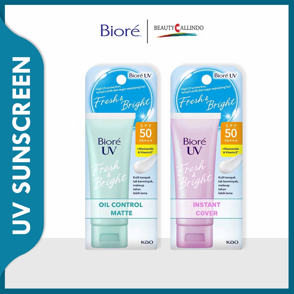 BIORE UV Fresh &amp; Bright SPF 50 PA+++ Oil Control Matte - Instan Cover Sunscreen 30g