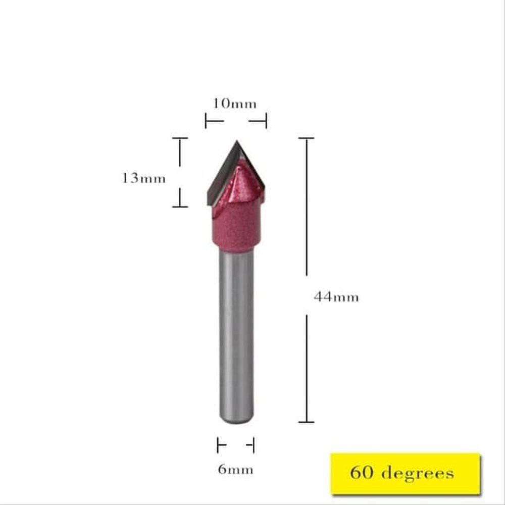 mata profil router cnc V groove 60 derajat 6 x 10mm mata profil