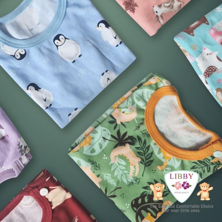 ▲ LIBBY Stelan Baju Pendek Celana Pop Newborn Motif Animal Wildness (1stel) ✭