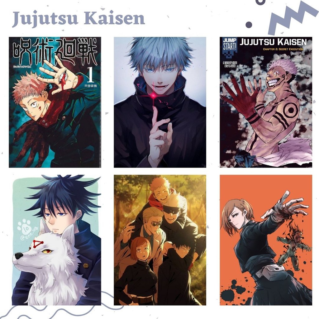 POSTER ANIME #1 (6 pcs) - BISA CUSTOM - POSTER DINDING - POSTER AESTHETIC - ANIME-Jujutsu Kaisen