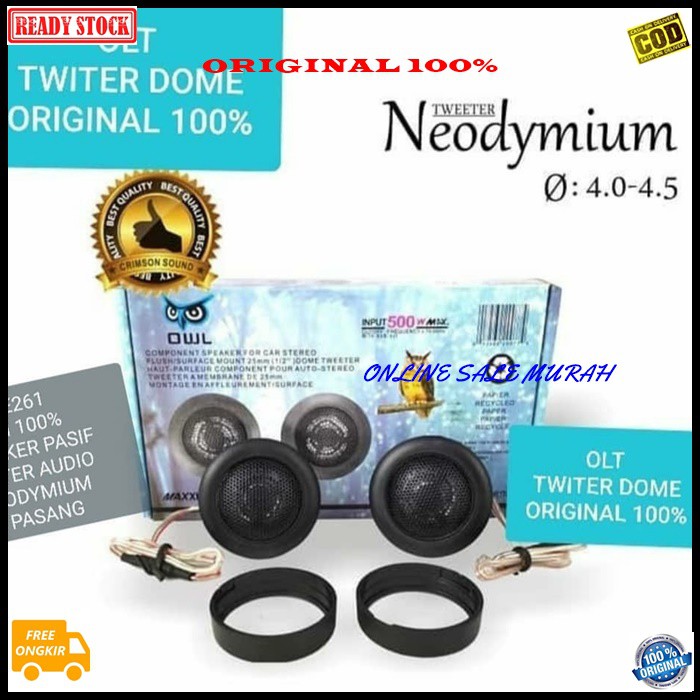 G261 Speaker twiter mobil spk tweeter car pasif mini super dome NEODYMIUM magnet audio sound system musik music suara crosover piezo treble sistem suround magnet kualitas arrow surround tambahan suara vokal vocal digital airrow coil booster croso