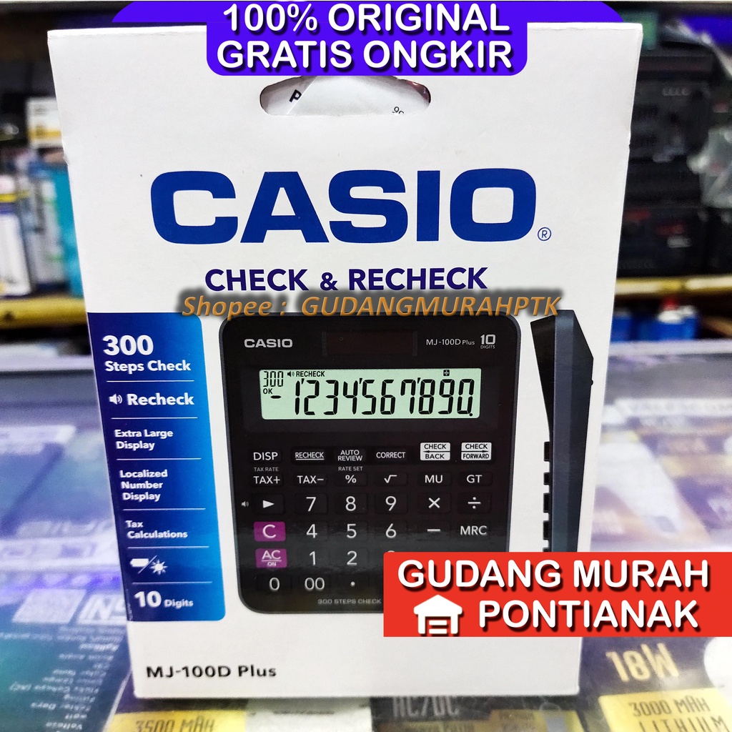 Kalkulator CASIO Original Asli MJ-100 D CHECK CORRECT CALCULATOR / KALKULATOR CEK ULANG MJ100D