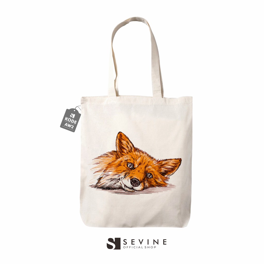 Sevine Tas Tote Bag Resleting Wanita Totebag Laptop Animal Custom Desain - AW