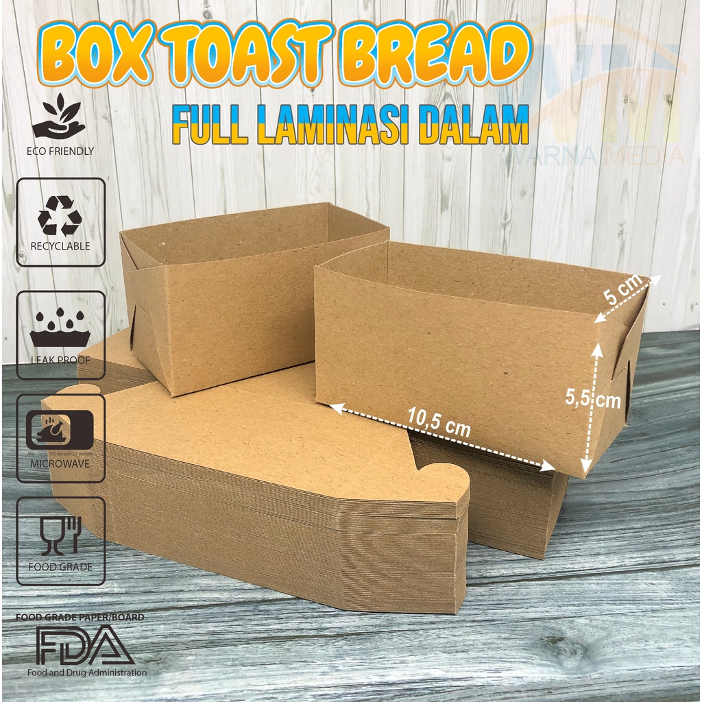 Toast Box Bread/Dus Roti Panggang/Box Roti Bakar Mini/Kemasan Tray roti bakar (MINIM ORDER 100pcs)