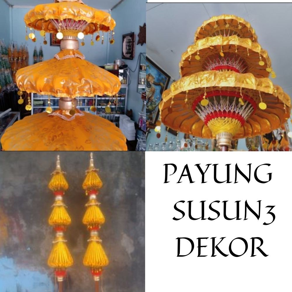 Payung HIAS/PAYUNG DEKOR/PAYUNG SONGSONG AGUNG Payung Keraton Warna Emas Susun 3