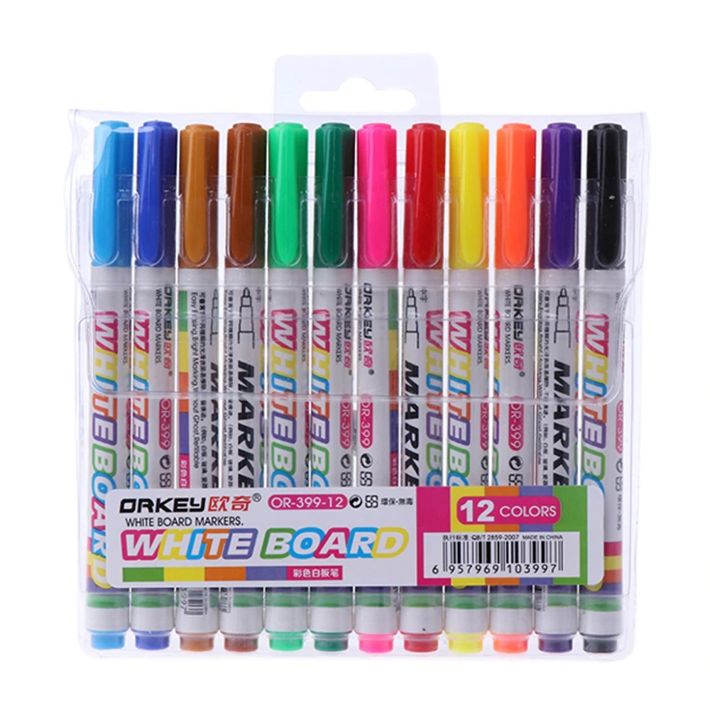 

Ongkir Gratis ya 12Pcs 12 Colors White Board Maker Pen Whiteboard Marker Liquid Chalk Erasable