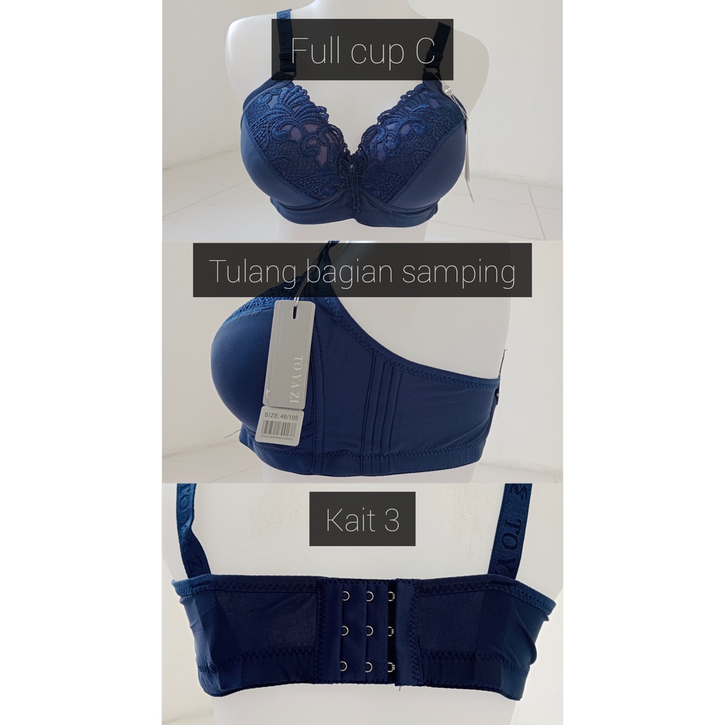 Bra Toyazi Jumbo | Bra Jumbo Tanpa Kawat | Bra Polos Kait 3