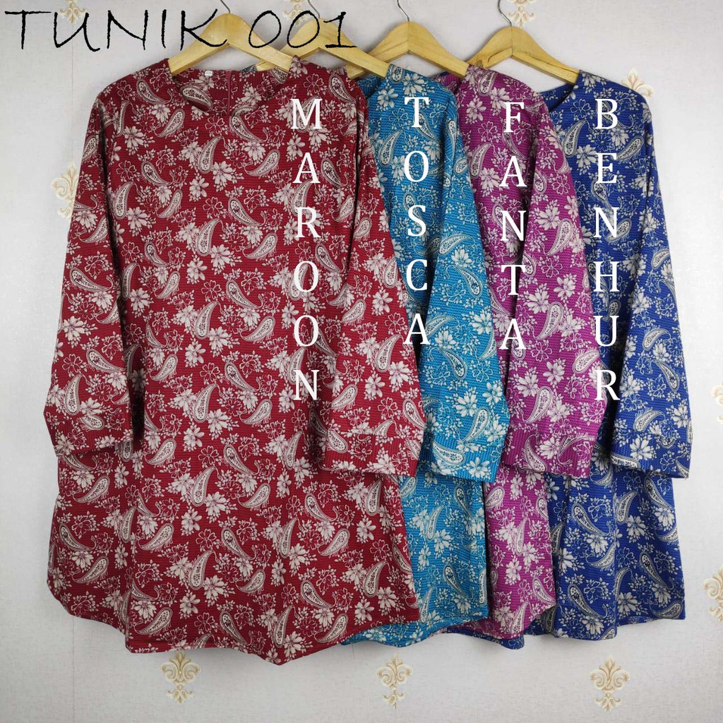 ATASAN TUNIK KATUN STRECH/ TUNIK WANITA BATIK/ TUNIK STRECH XL &amp; XXXL