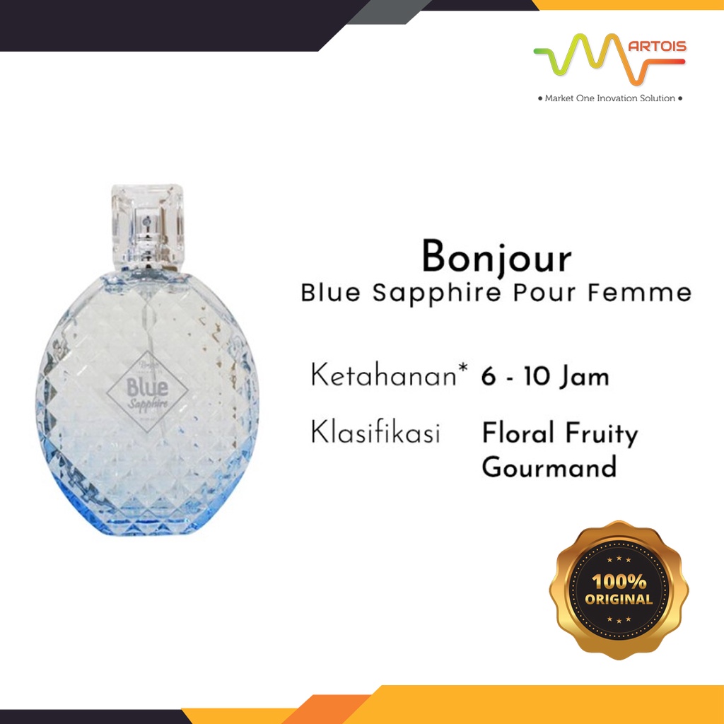 Parfum Original Bonjour Blue Sapphire Pour Femme Eau De Parfume 100ml