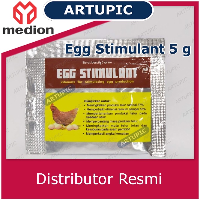 Egg Stimulant 5 gr Vitamin Pemacu Pemicu Meningkatkan Produktivitas Telur Ayam Unggas Medion Artupic