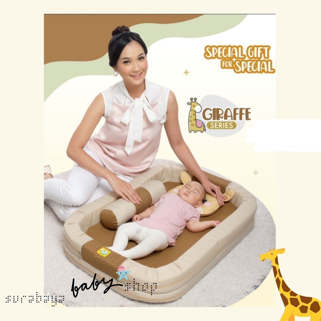 BABY JOY KASUR BAYI KOLAM + KELAMBU GIRAFFE SERIES - BJK4019