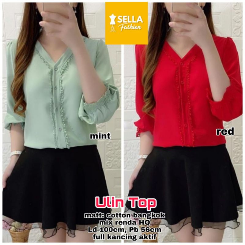 Ulin Top by Stela atasan Cewek Import/Blouse Kerja/Kemeja Kerja